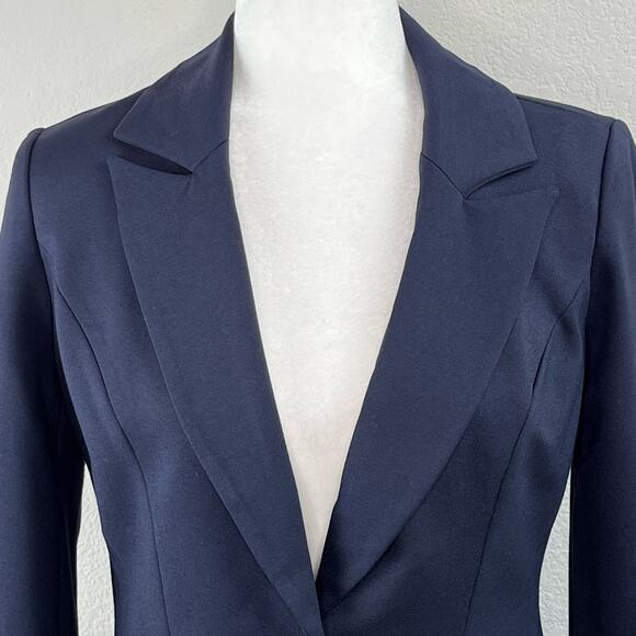 Magaschoni Navy Blue Single Breasted One Button Peak Lapel Blazer NWT Size 6 - Picture 4 of 13